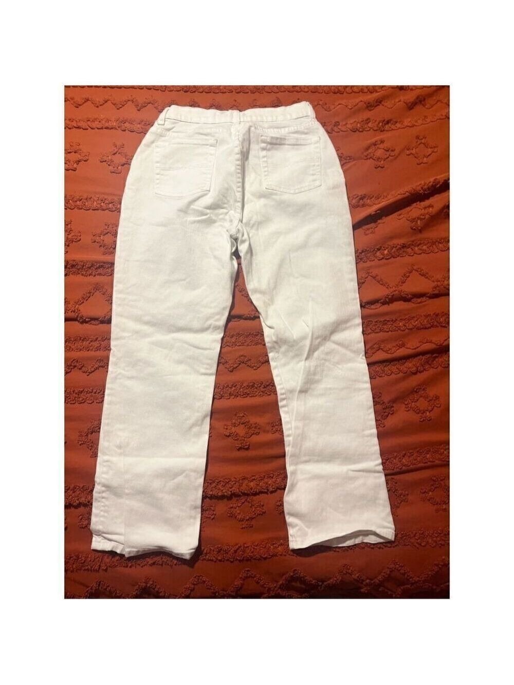 St Johns Bay White Jeans blue floral finishes size 12 - Picture 10 of 13